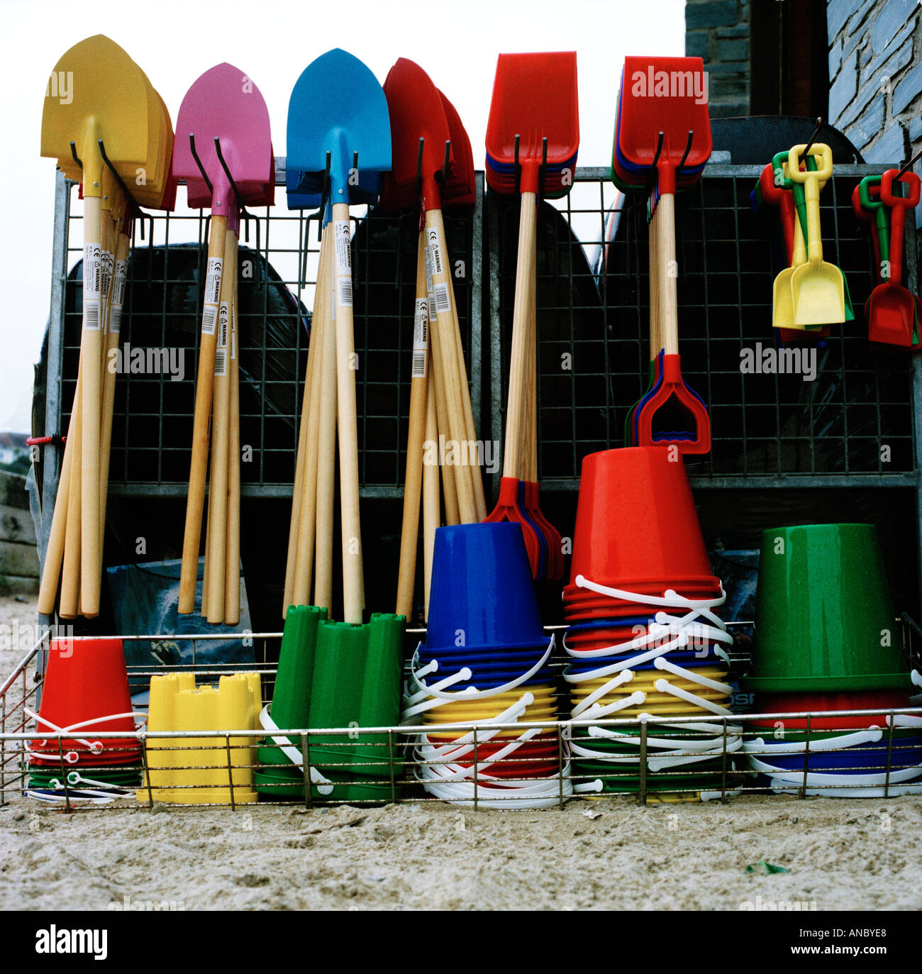 Colouful Plastic Buckets and Spades Stock Photo Alamy