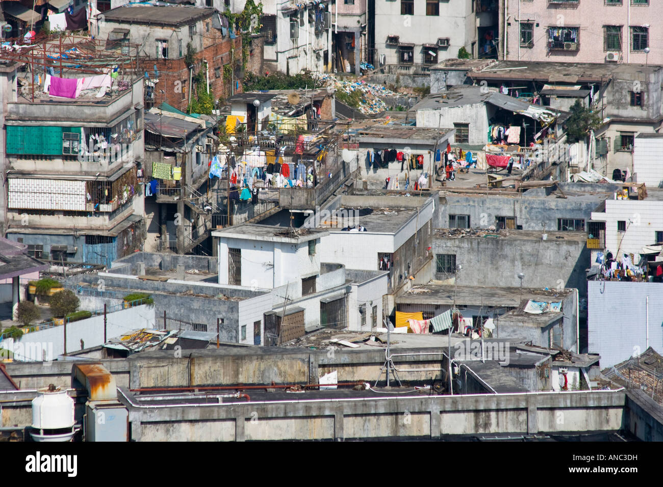 Rooftop View of a Neighborhood in Shenzhen China Stock Photo