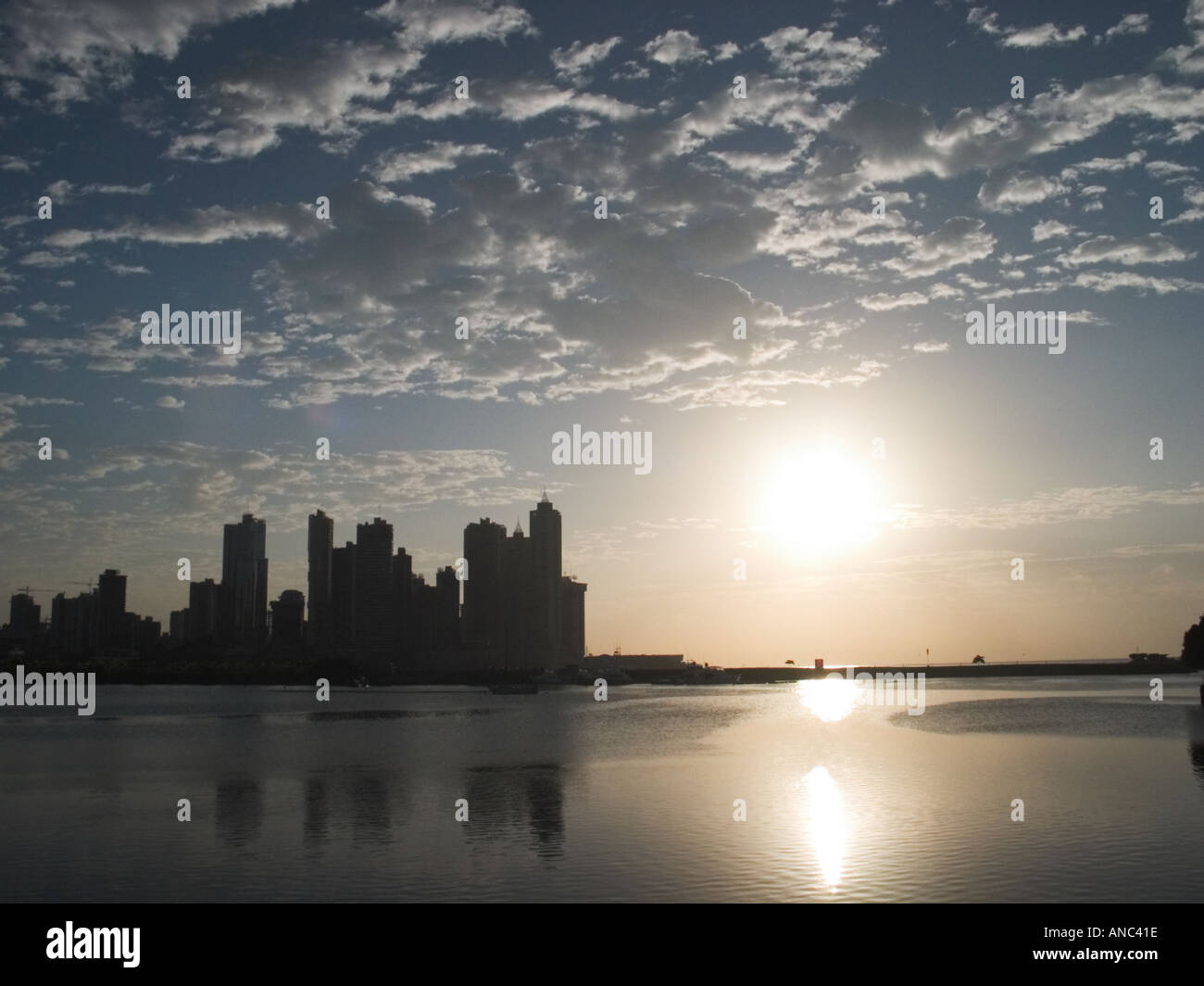 Sunrise over Panama City. Republic of Panama, Central America. Stock Photo