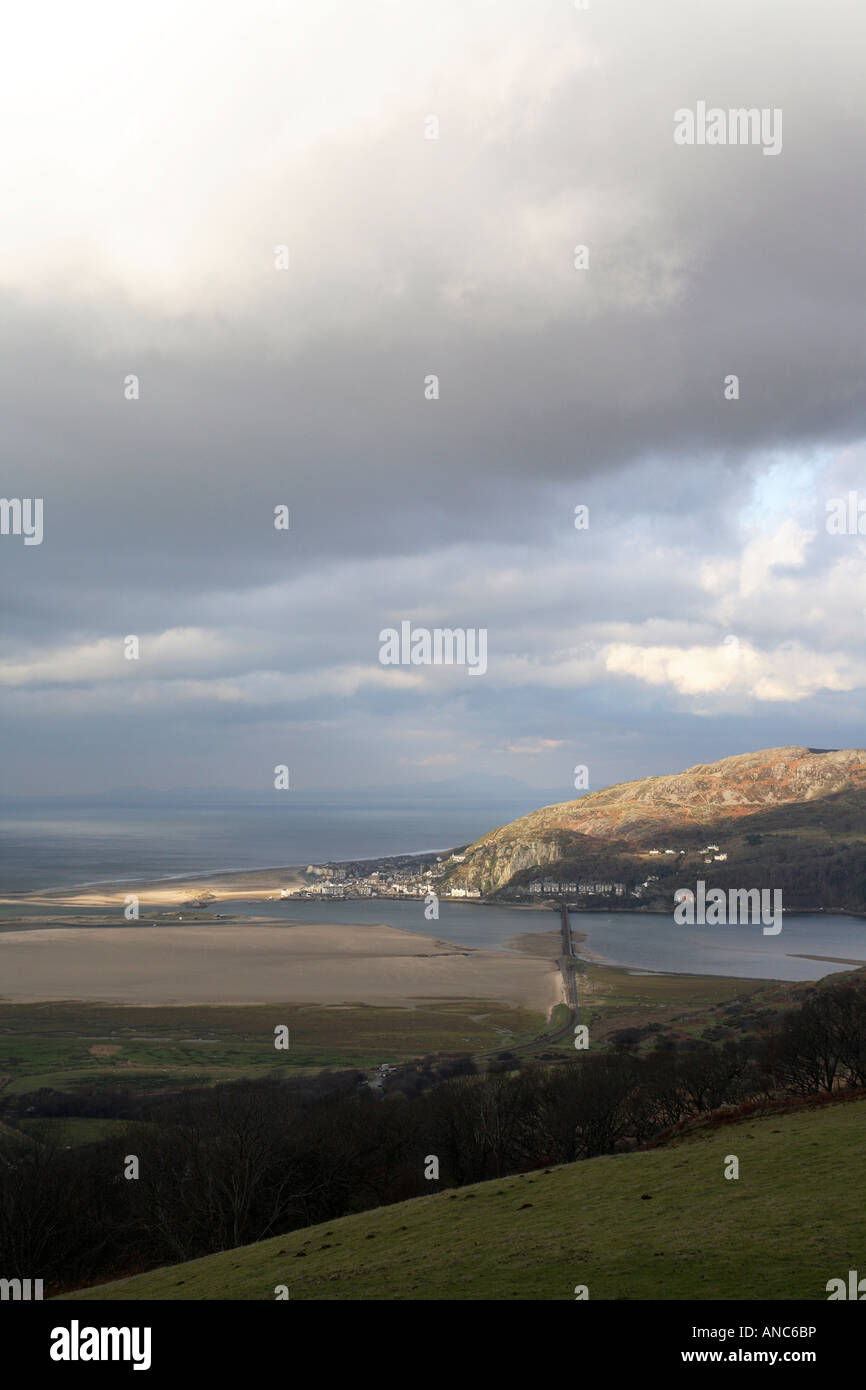 a landscape of barmouth and cardigan bay on the west wales coast Stock Photo