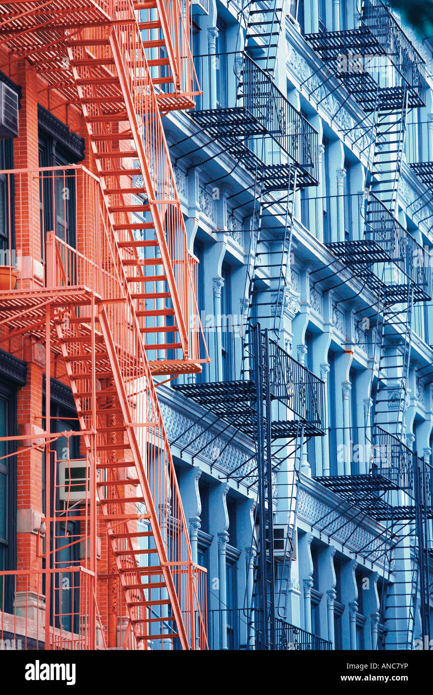 Fire escape in Soho New York city USA Stock Photo - Alamy