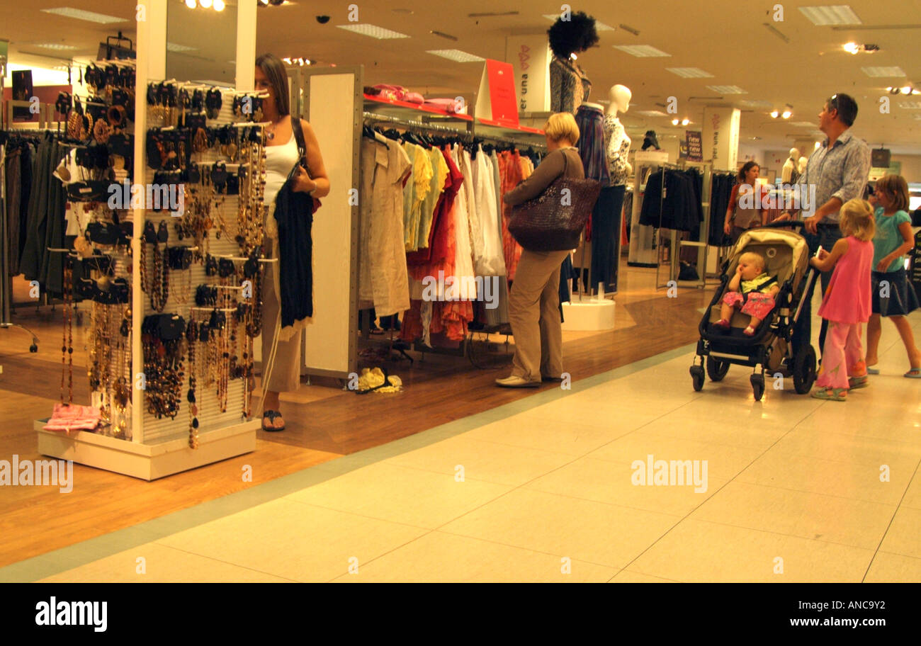 Marks and Spencer interior of store.Family shopping. England UK Stock Photo