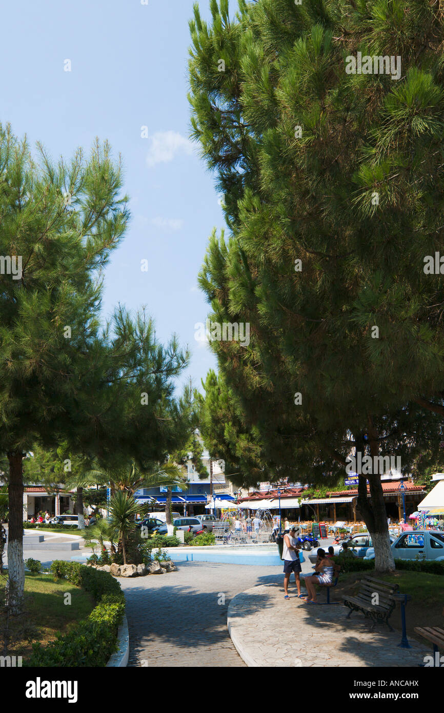 Town Square, Hanioti, Kassandra Peninsula, Halkidiki, Greece Stock