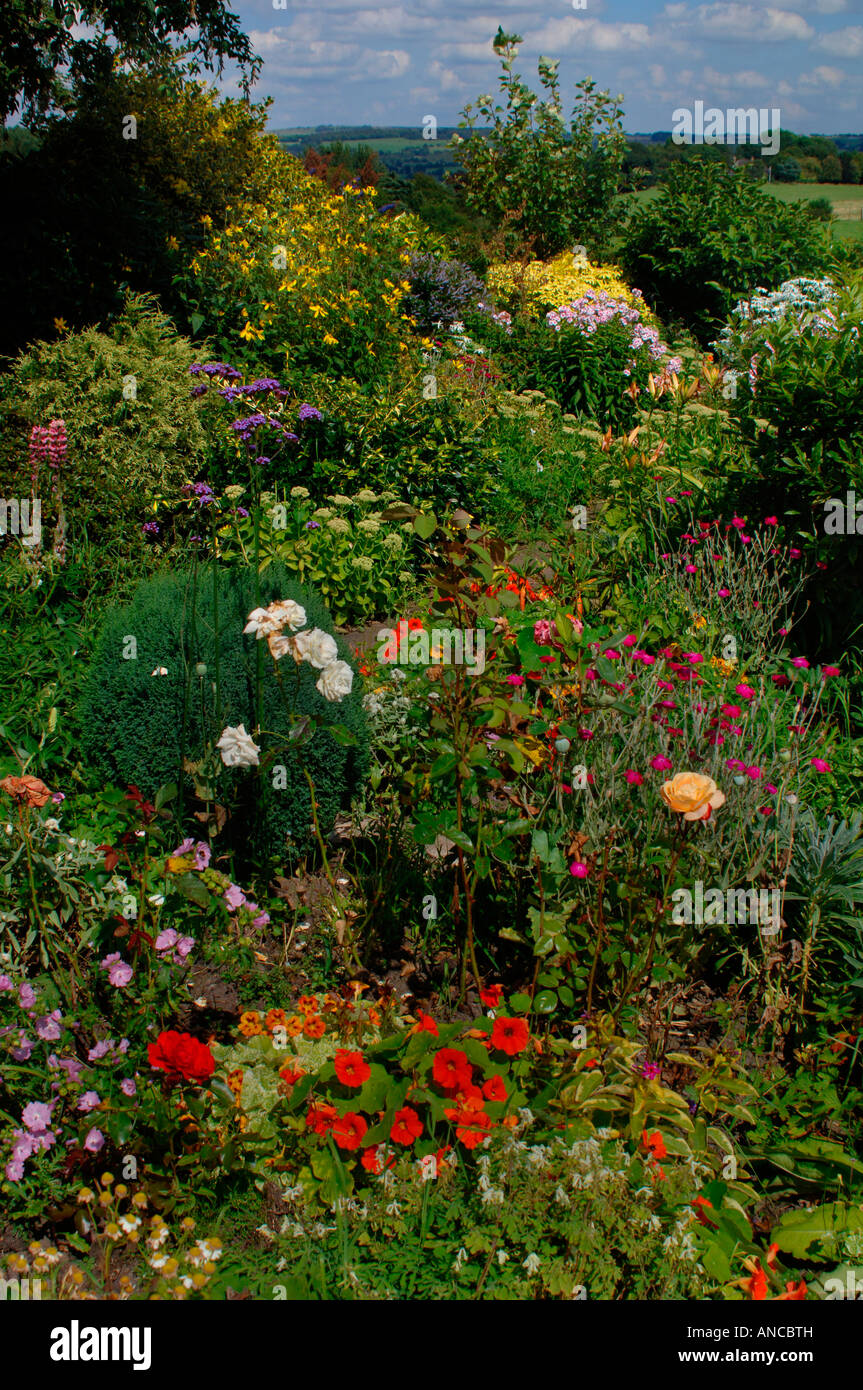 A Colourful Display Of Flowers,In An English Country Garden Stock Photo ...