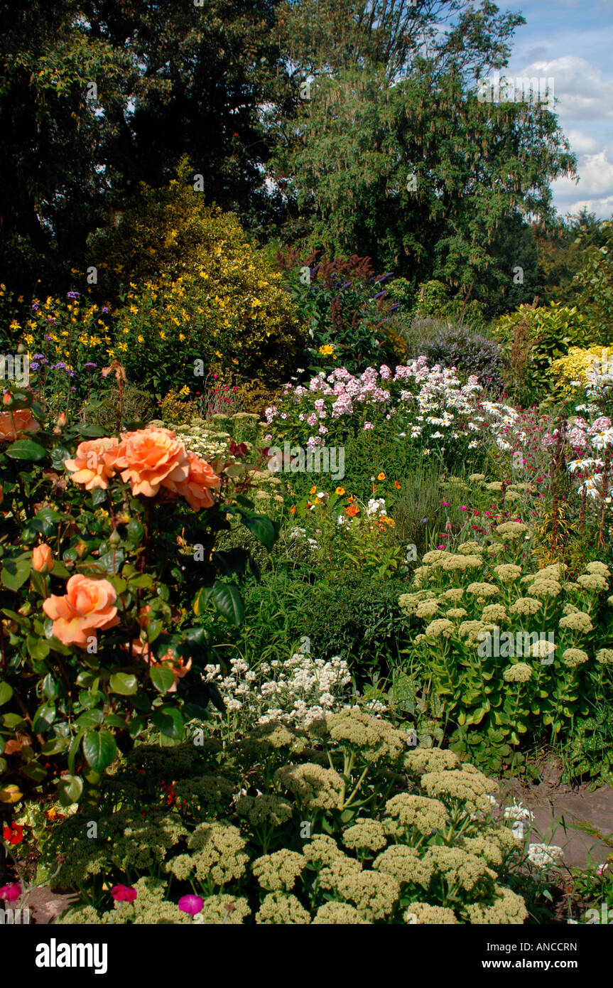 A Colourful Display Of Flowers,In An English Country Garden Stock Photo ...