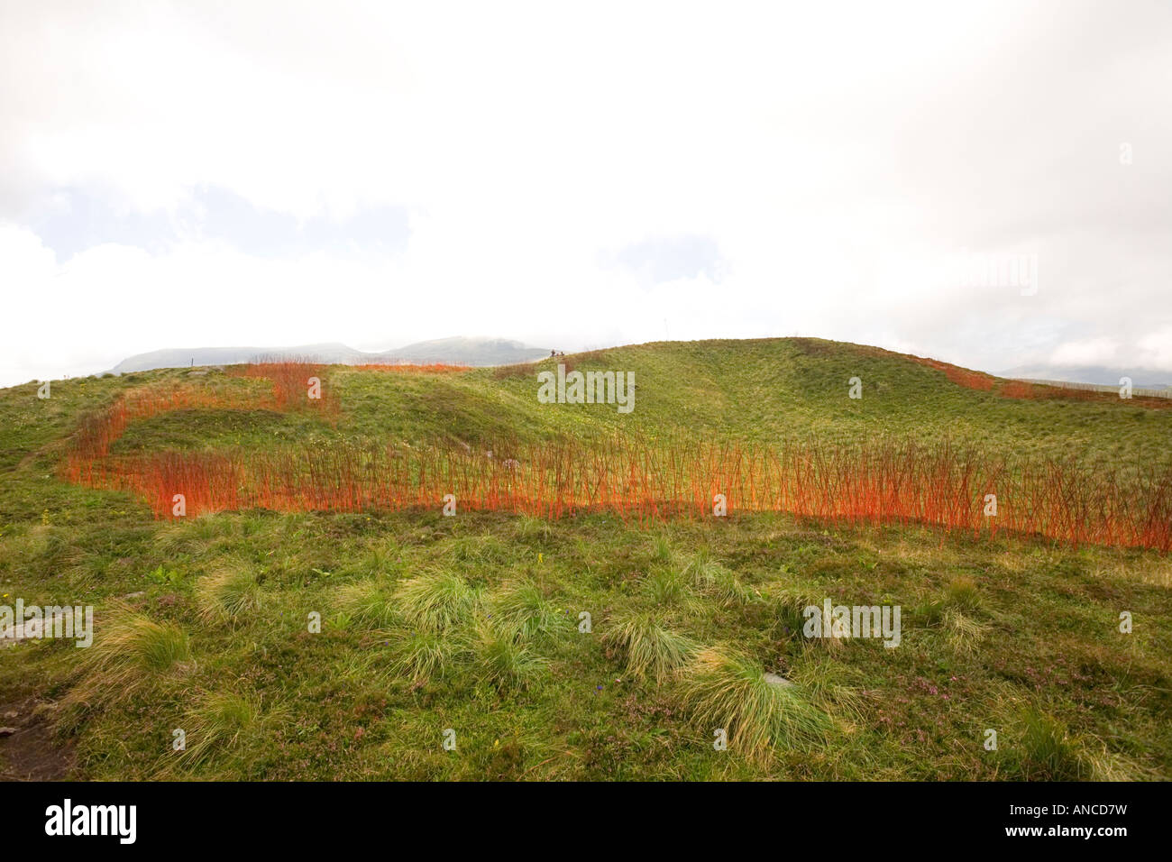 Land Art at the Puy de Chambourguet (Puy de Dôme - France). Land Art au Puy de Chambourguet (Puy de Dôme - France). Stock Photo