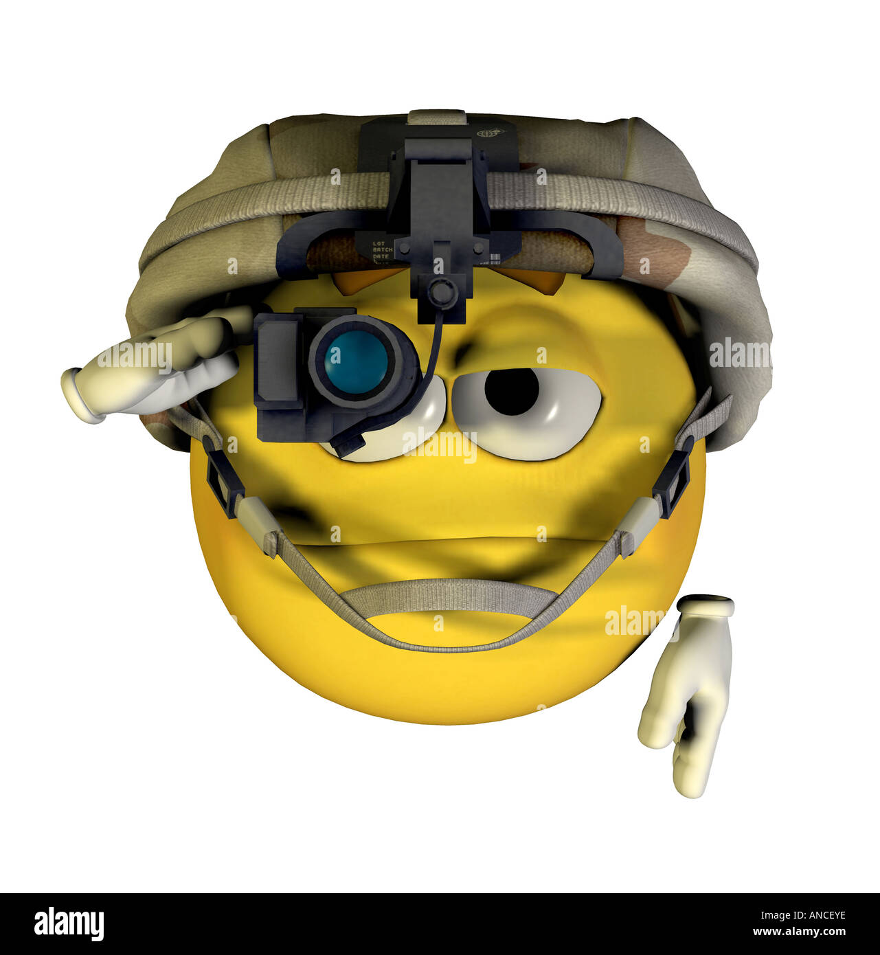 army smiley with fight helmet Stock Photo