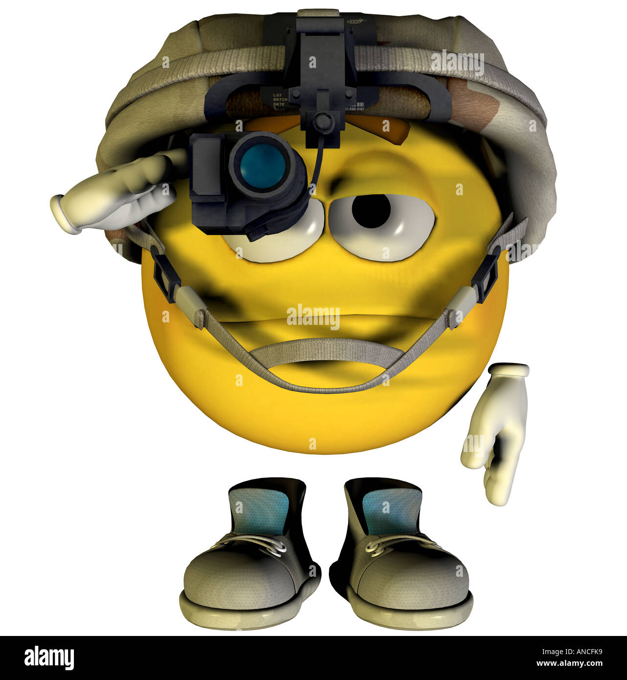 Armee Smiley mit Kampfhelm army smiley with fight helmet Stock Photo