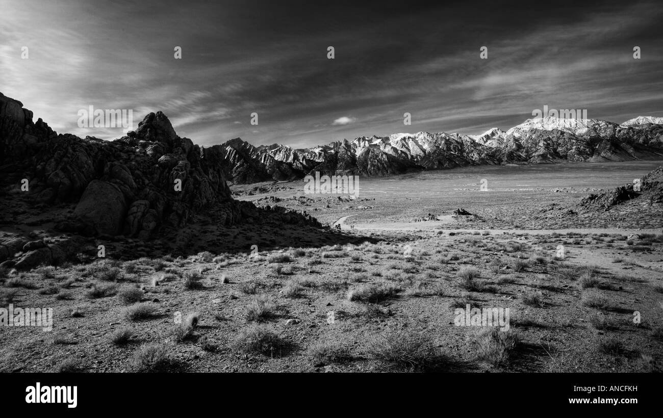 Rock formations in the Alabama Hills at Lone Pine CA USA Stock Photo