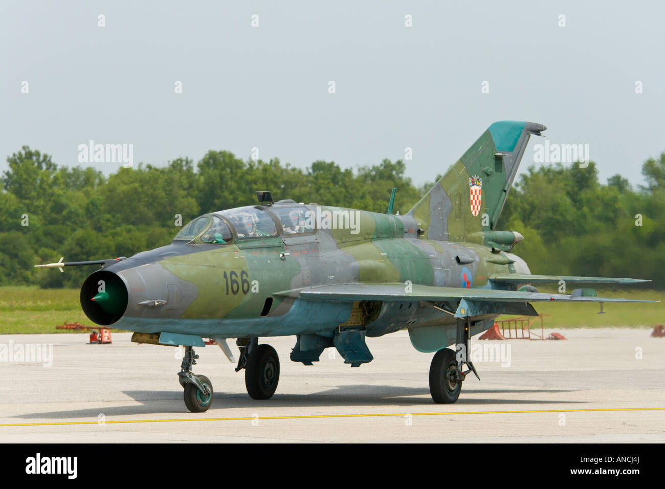 Croatian Air Force MiG-21 UMD '166' jet trainer Stock Photo