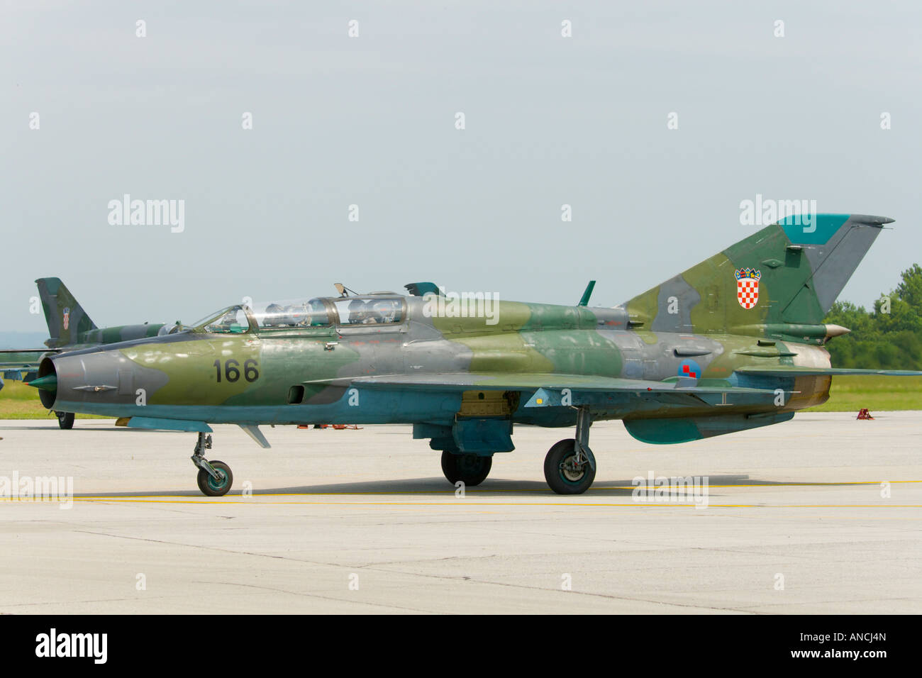 Croatian Air Force MiG-21 UMD '166' taxiing Stock Photo