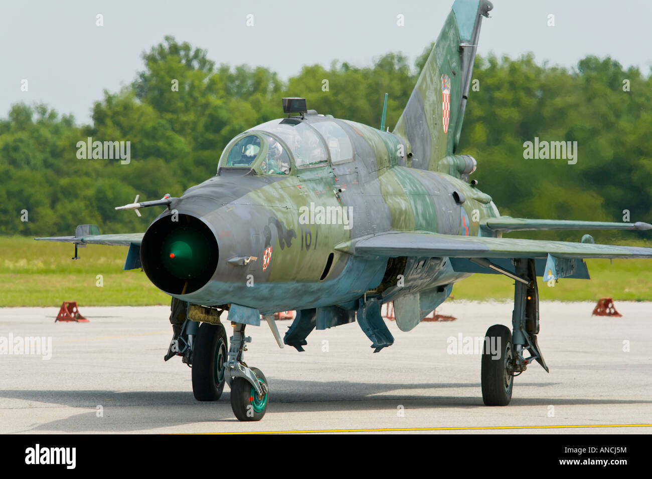 Croatian Air Force MiG-21 UMD on apron Stock Photo