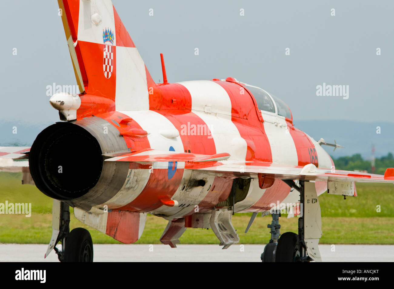 Croatian Air Force MiG-21 UMD taxiing Stock Photo
