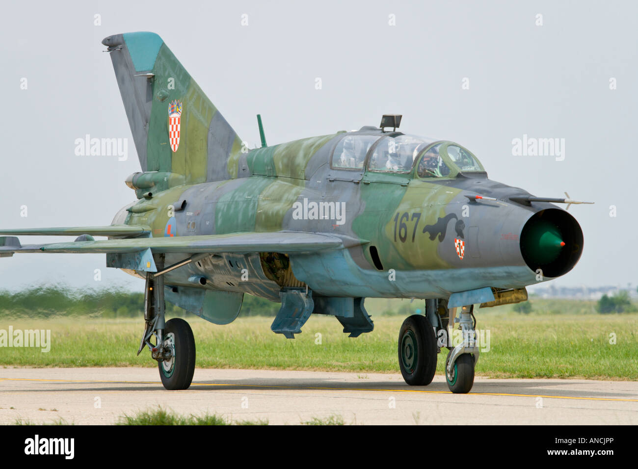 Croatian Air Force MiG-21 UMD '167' trainer, Pleso AFB during 'open day' visit in 2007 Stock Photo