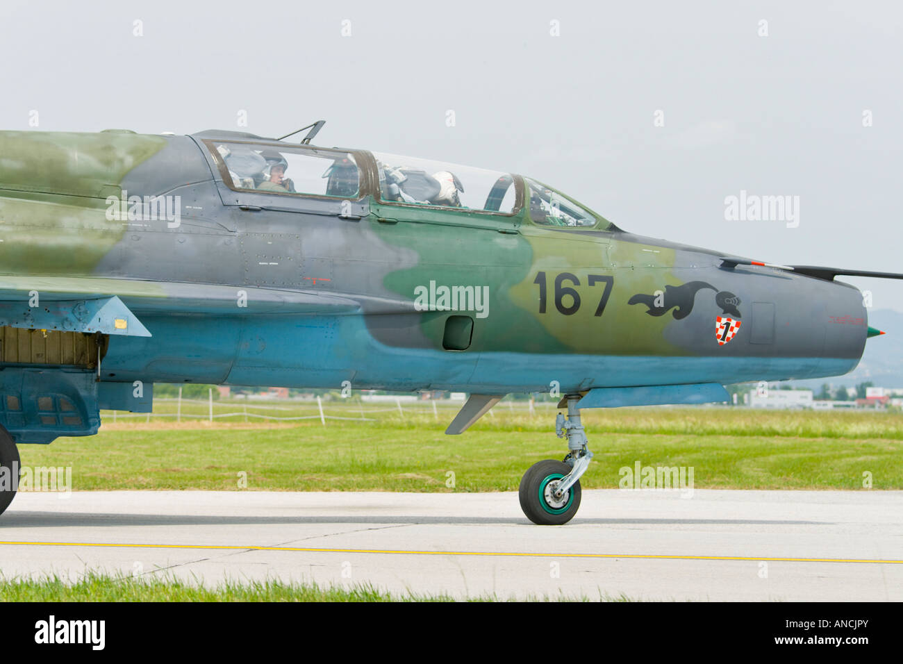 Croatian Air Force MiG-21 UMD two seater trainer '167', Pleso AFB during 'open day' visit in 2007 Stock Photo