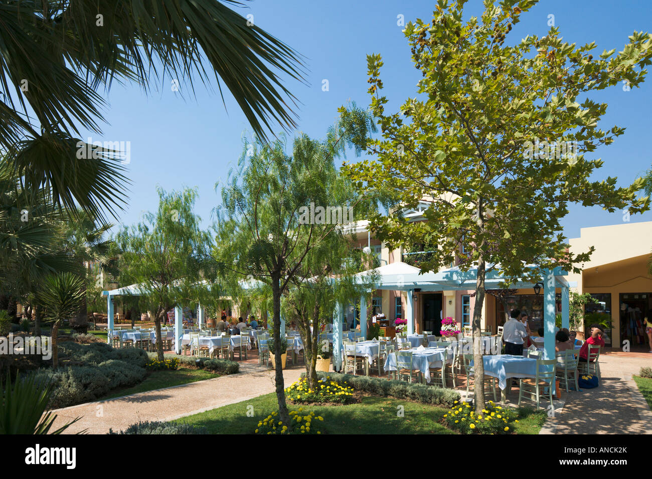Taverna Restaurant, Marina, Sani, Kassandra Peninsula, Halkidiki, Greece Stock Photo