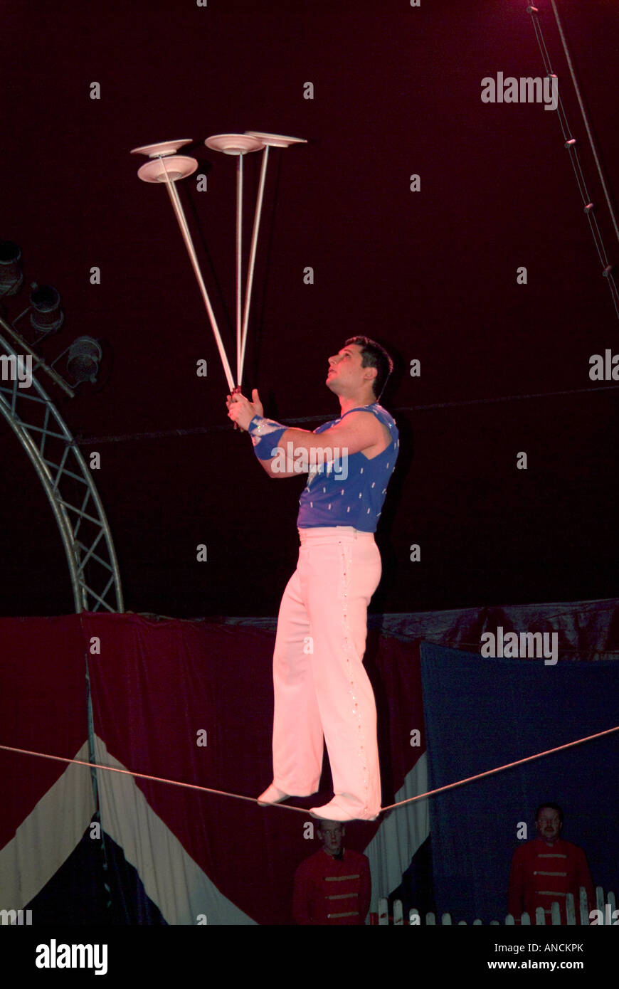 Gerry Cottles Circus highwire juggler act January 2008 At Crystal Palace  London England UK Stock Photo - Alamy