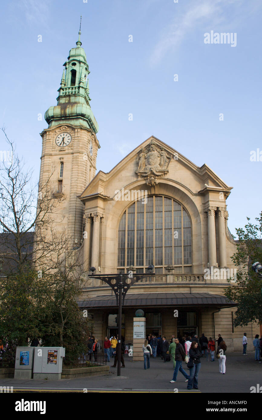 Gare Centrale, Luxembourg City central railway station building front view, Grand Duchy of Luxembourg Stock Photo