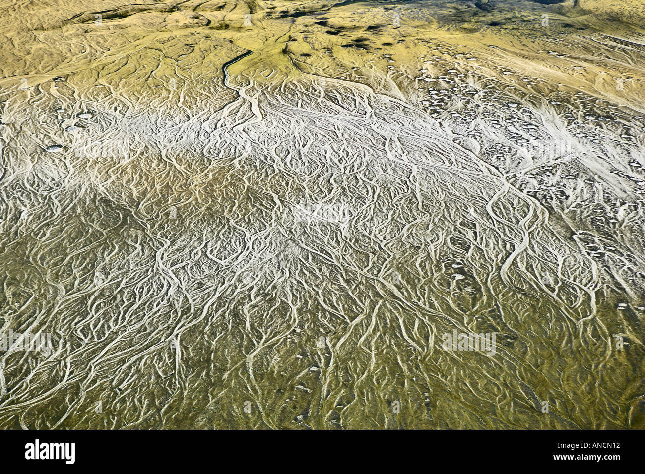 Braided Basin Hail Skeidararsandur Iceland Sinkholes Created by Subterranean Ice Blocks Melting Stock Photo