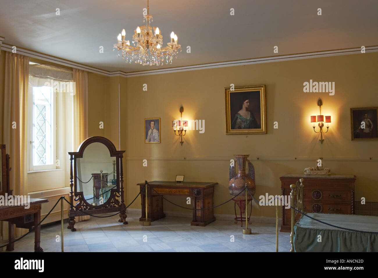 Interior of the room on the ground floor of the Achilleion Palace. Corfu island, Greece. Stock Photo