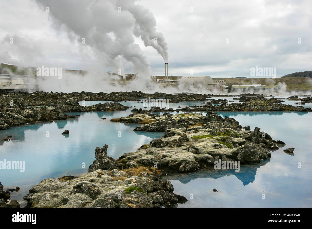 Cooling Pools at the Blue Lagoon Geothermal Power Plant Iceland Stock Photo  - Alamy