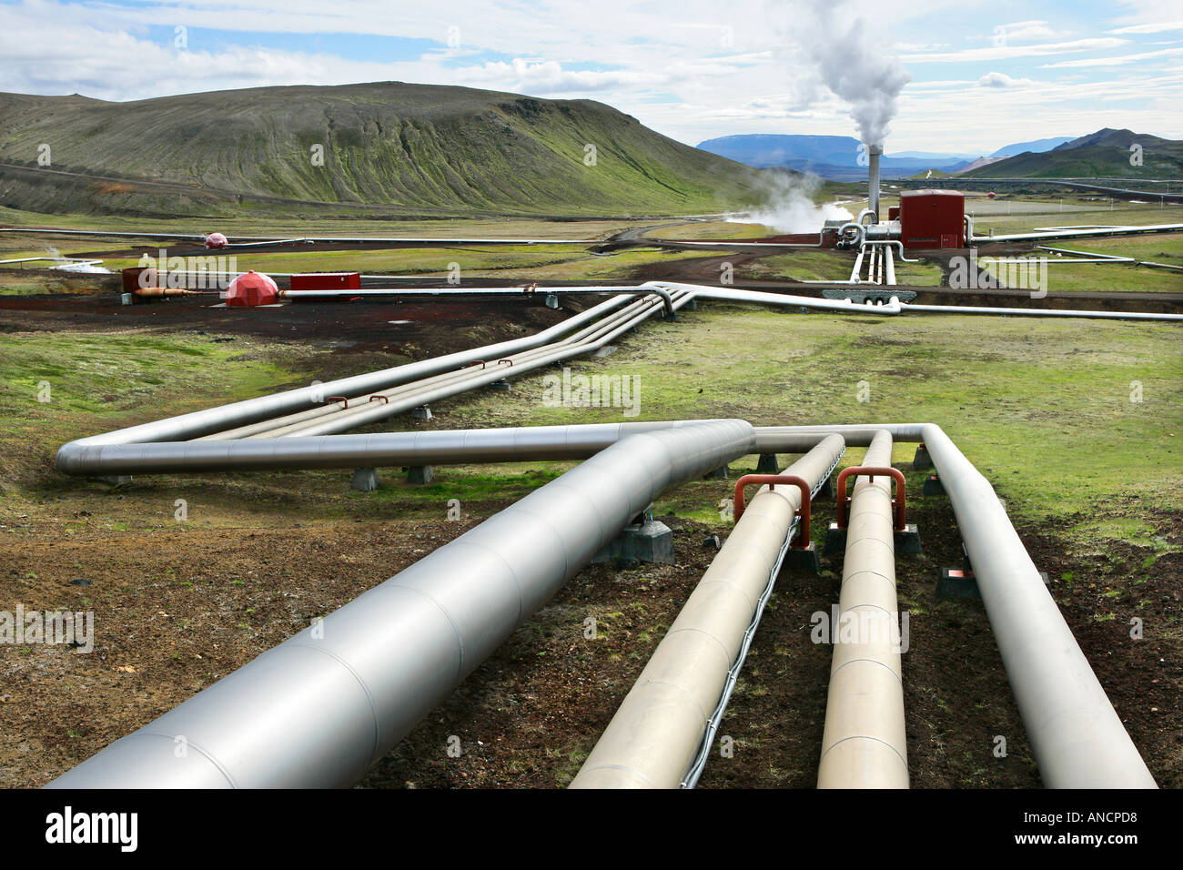 Insulated High Pressure Steam Pipes from Boreholes to Turbines Krafla Geothermal Power Plant