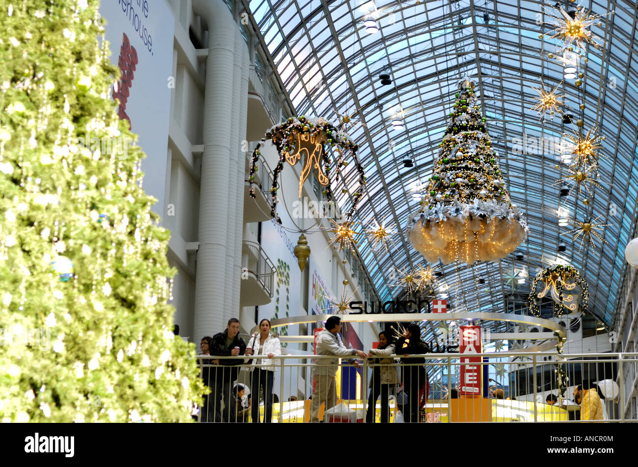 Christmas decoration in a shopping mall Toronto Eaton Centre Stock