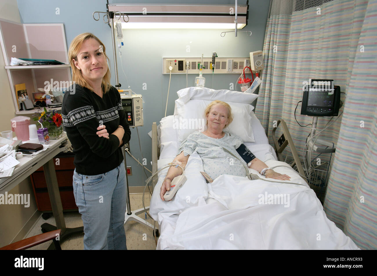 Hospital Patient Visitor Stock Photo Alamy