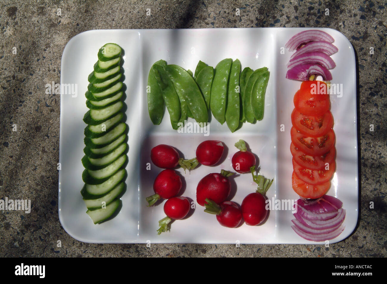 Vegetable tray, lunch dish Stock Photo