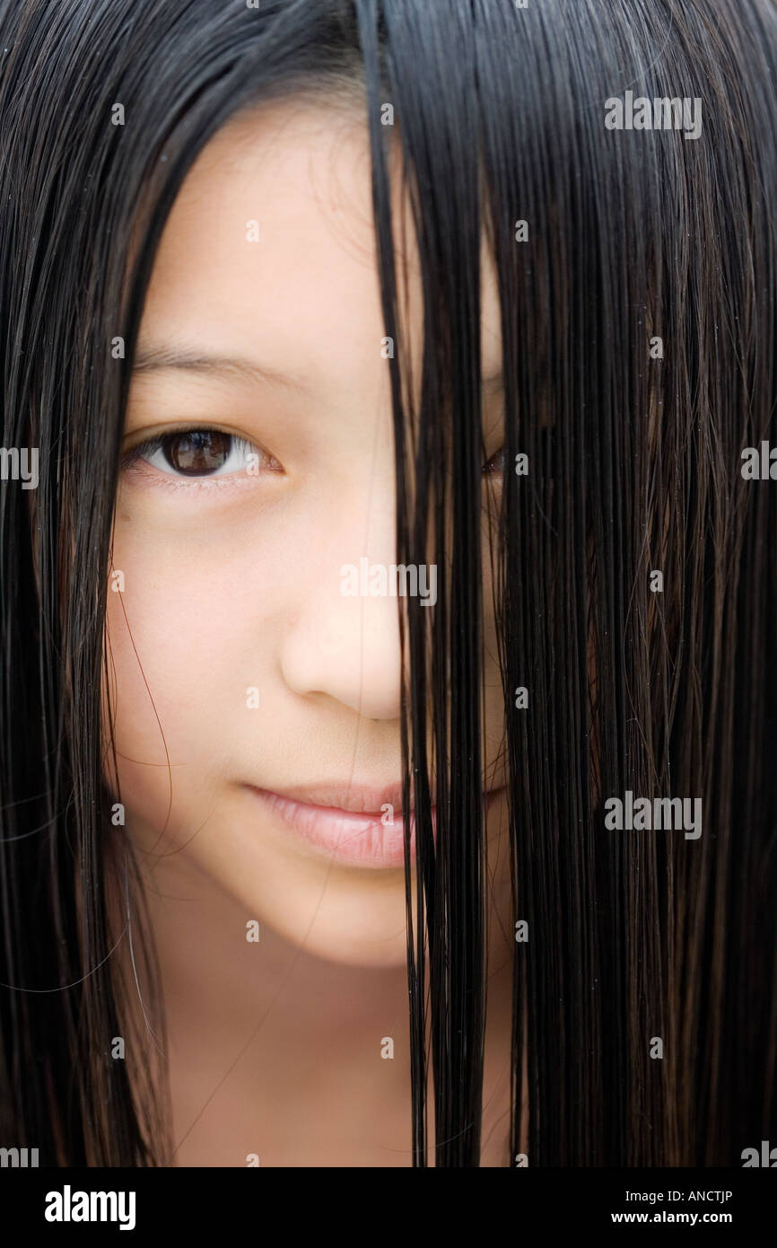 Portrait of a young Oriental girl Stock Photo