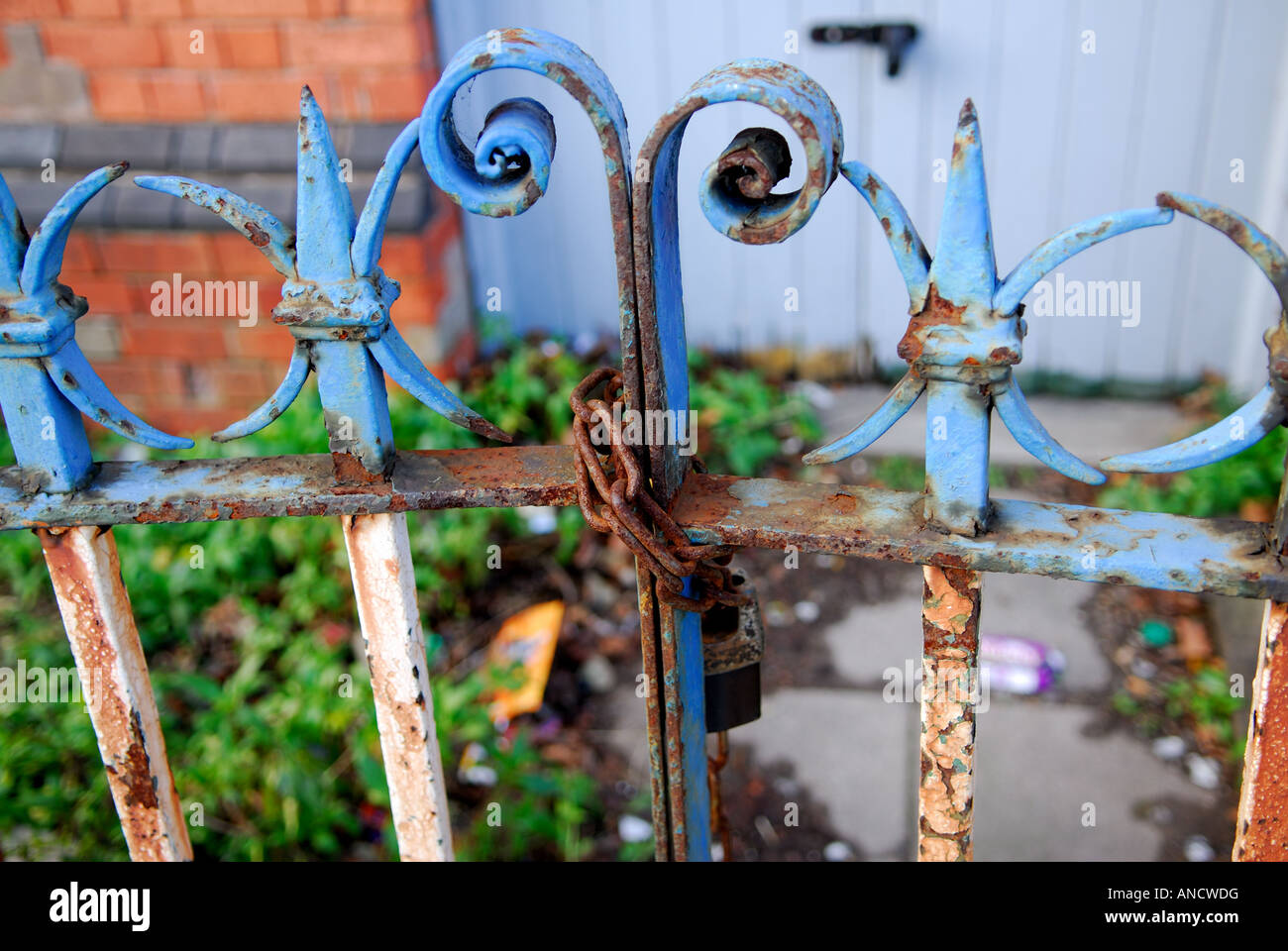 old metal rusting gates Stock Photo Alamy