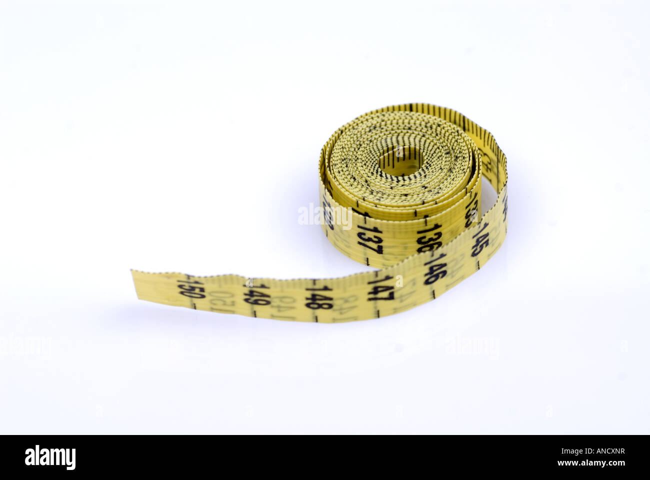 yellow measure tape Stock Photo