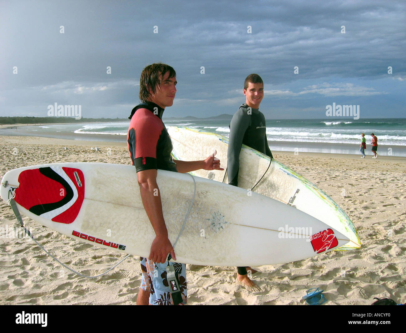 Surfers Broken Head Australia Stock Photo