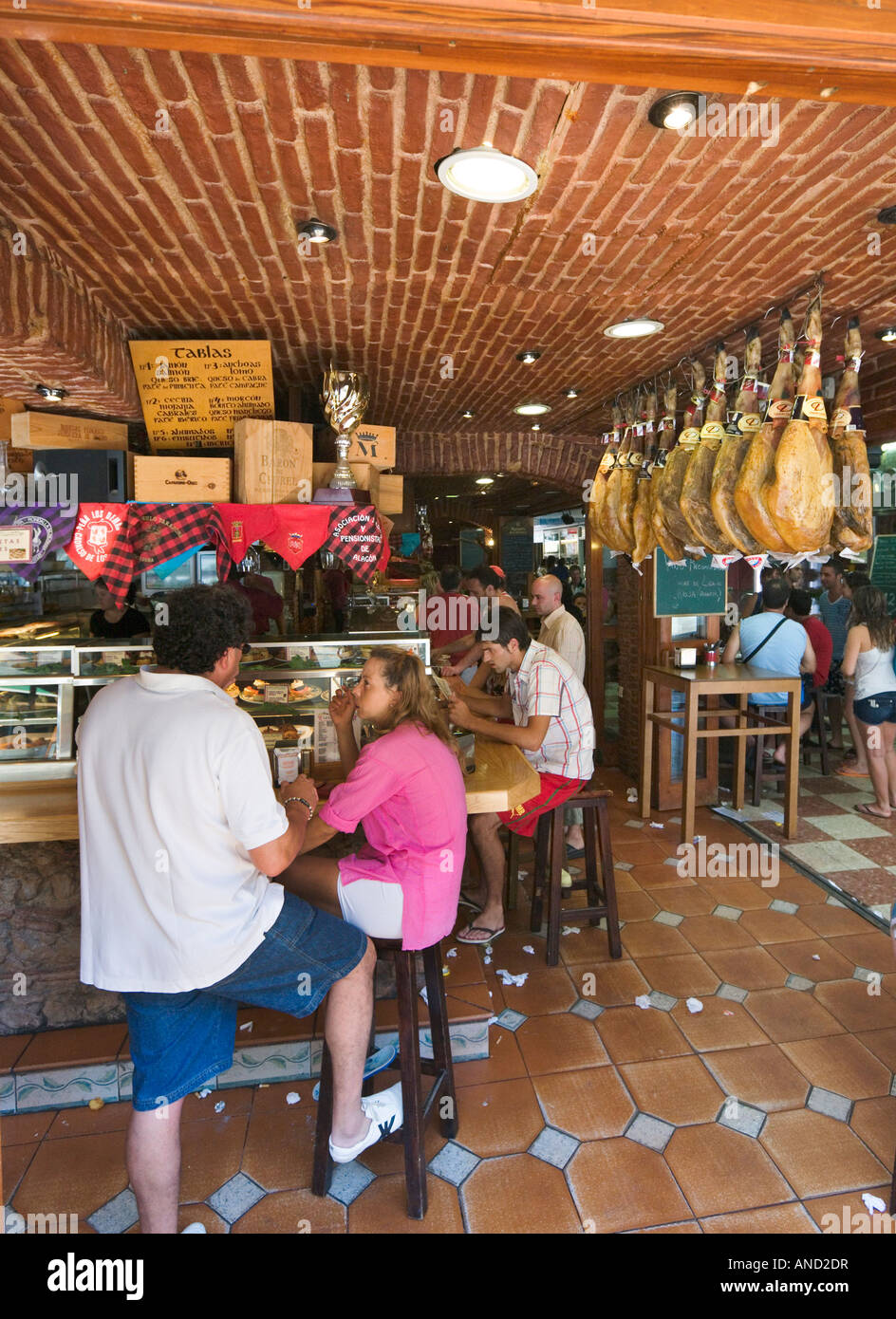 Cava Aragonesa Tapas Bar in the Old Town, Benidorm, Costa Blanca, Spain Stock Photo