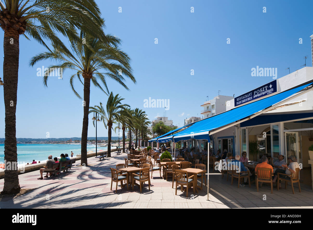 Restaurant on Promenade near Resort Centre, Javea, Costa Blanca, Spain