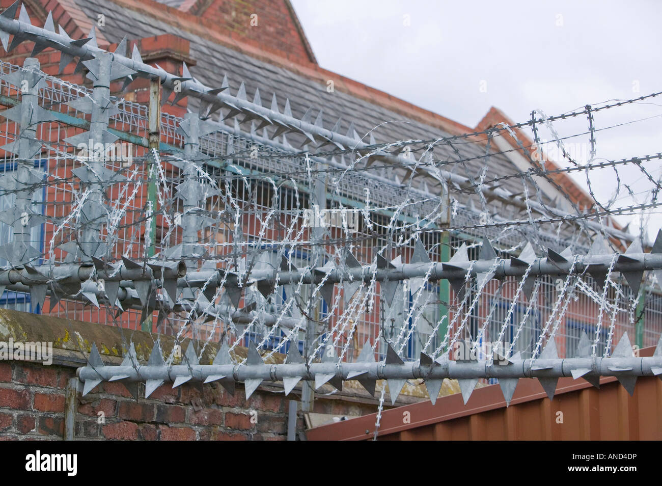 Capital Building Razor Wire building protected by razor wire on the rough council estate of Raffles ...