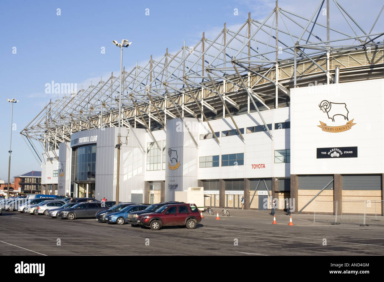 Pride Park Football Stadium, home to Derby County Football Club in Derbyshire Stock Photo
