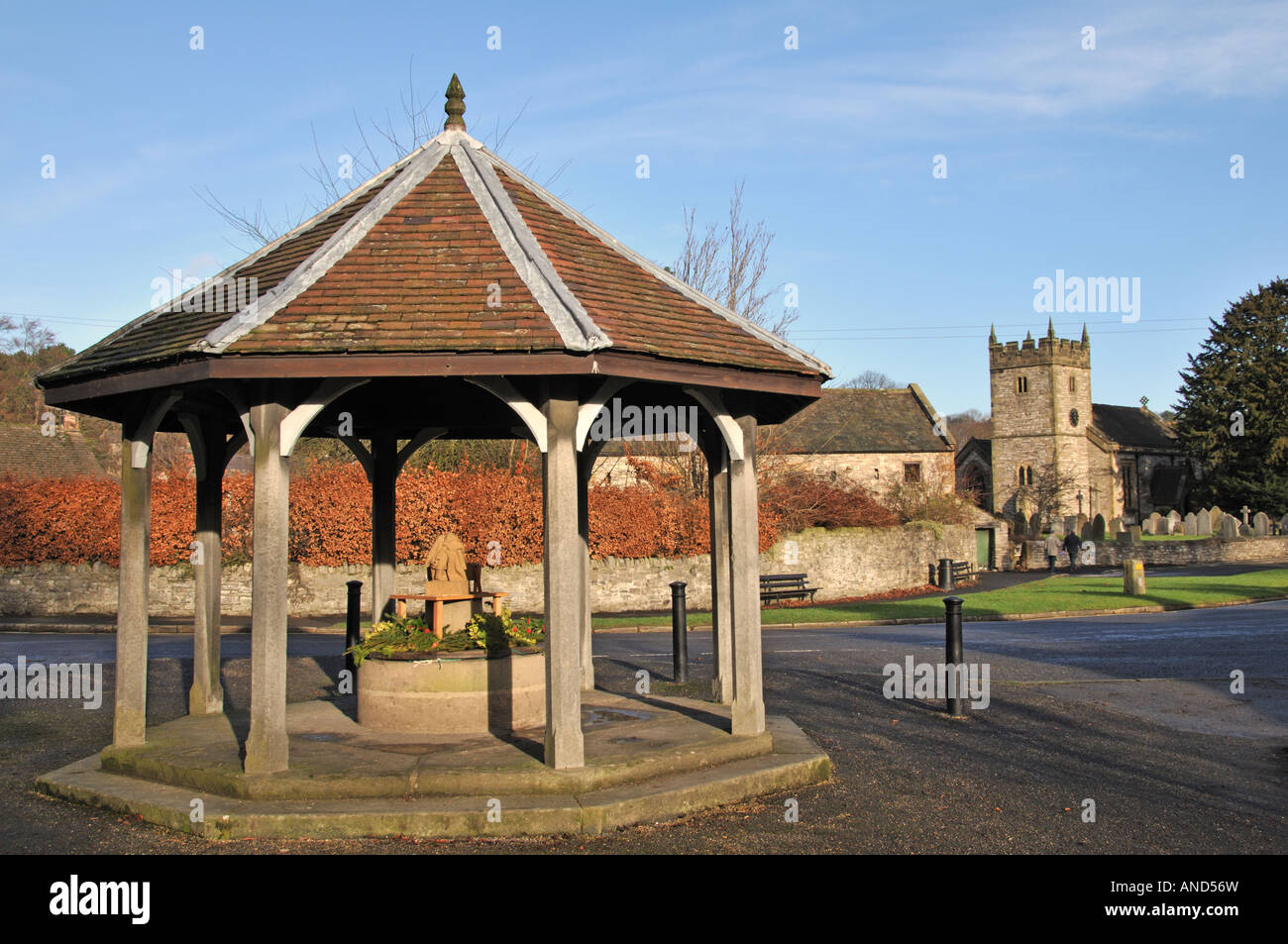 Ashford in the Water Pump house Peak District Derbyshire England Stock