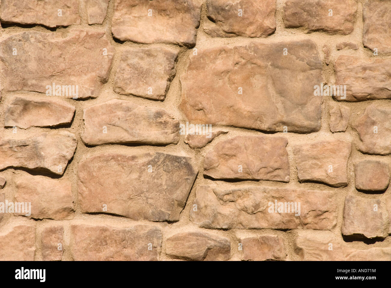 New tile finish work shows the attractive detail of this stone brickwork Stock Photo