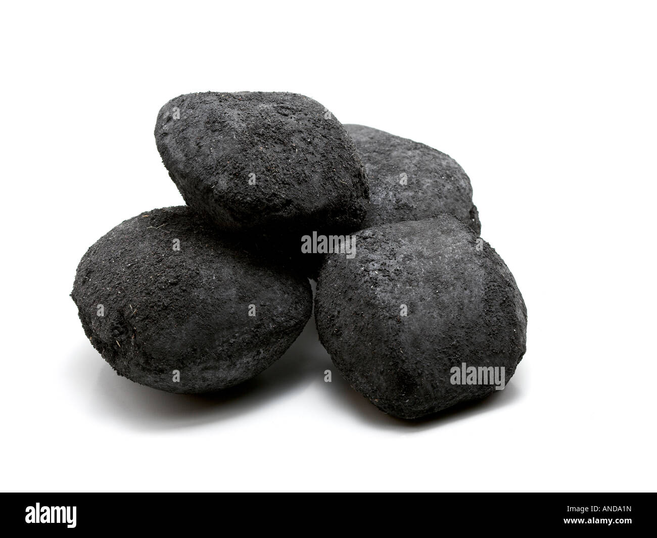 Smokeless charcoal briquettes Stock Photo