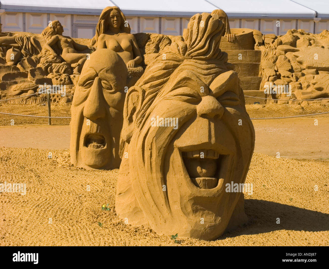 Belgium Blankenberge Sand sculpture festival near Ostend Oostende ...