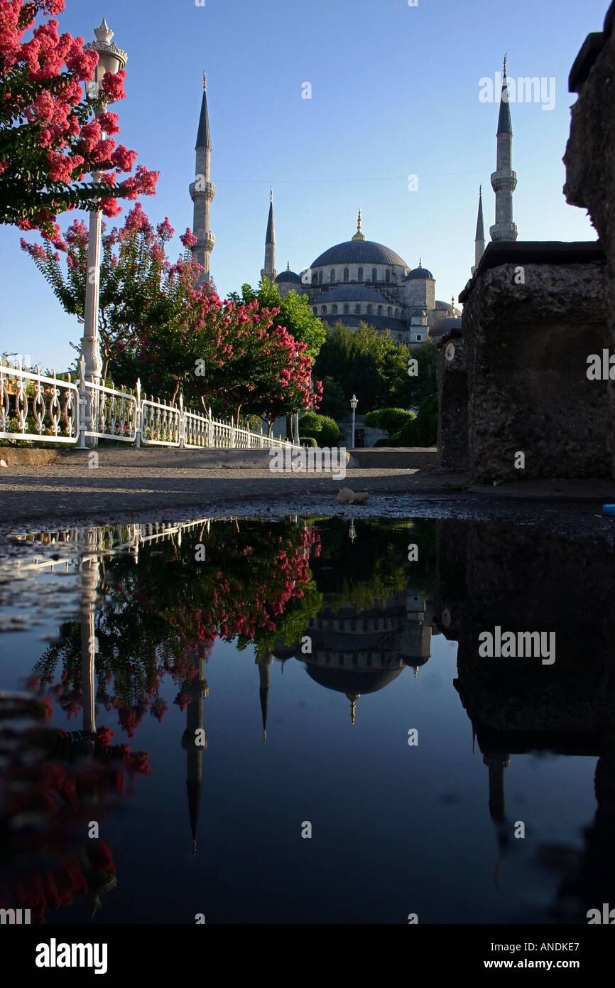 Reflections of Sultan Ahmet Camii Blue Mosque in Istanbul Stock Photo ...