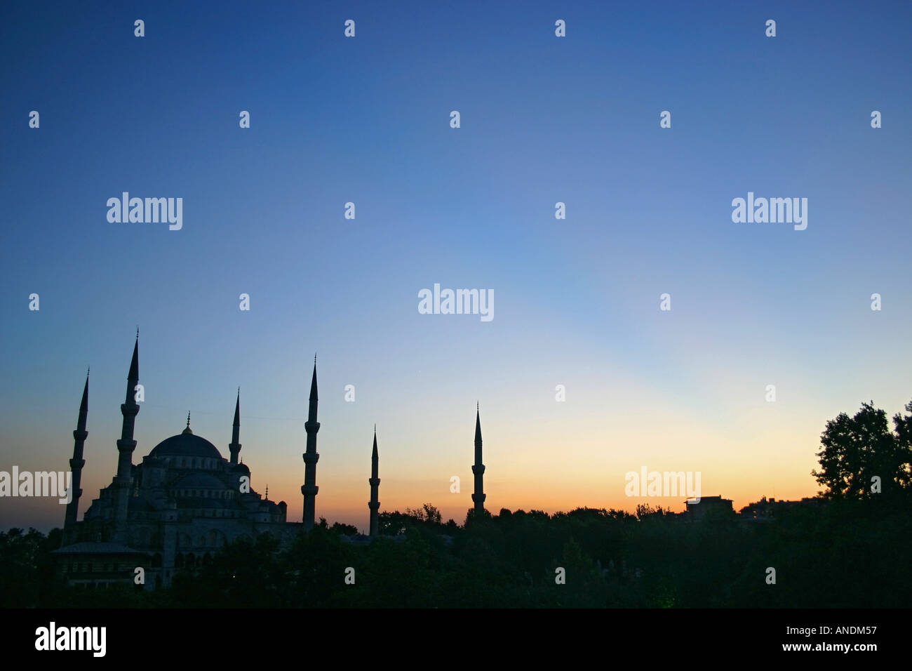 Sunset over Sultan Ahmet Camii Blue Mosque in Istanbul Stock Photo - Alamy
