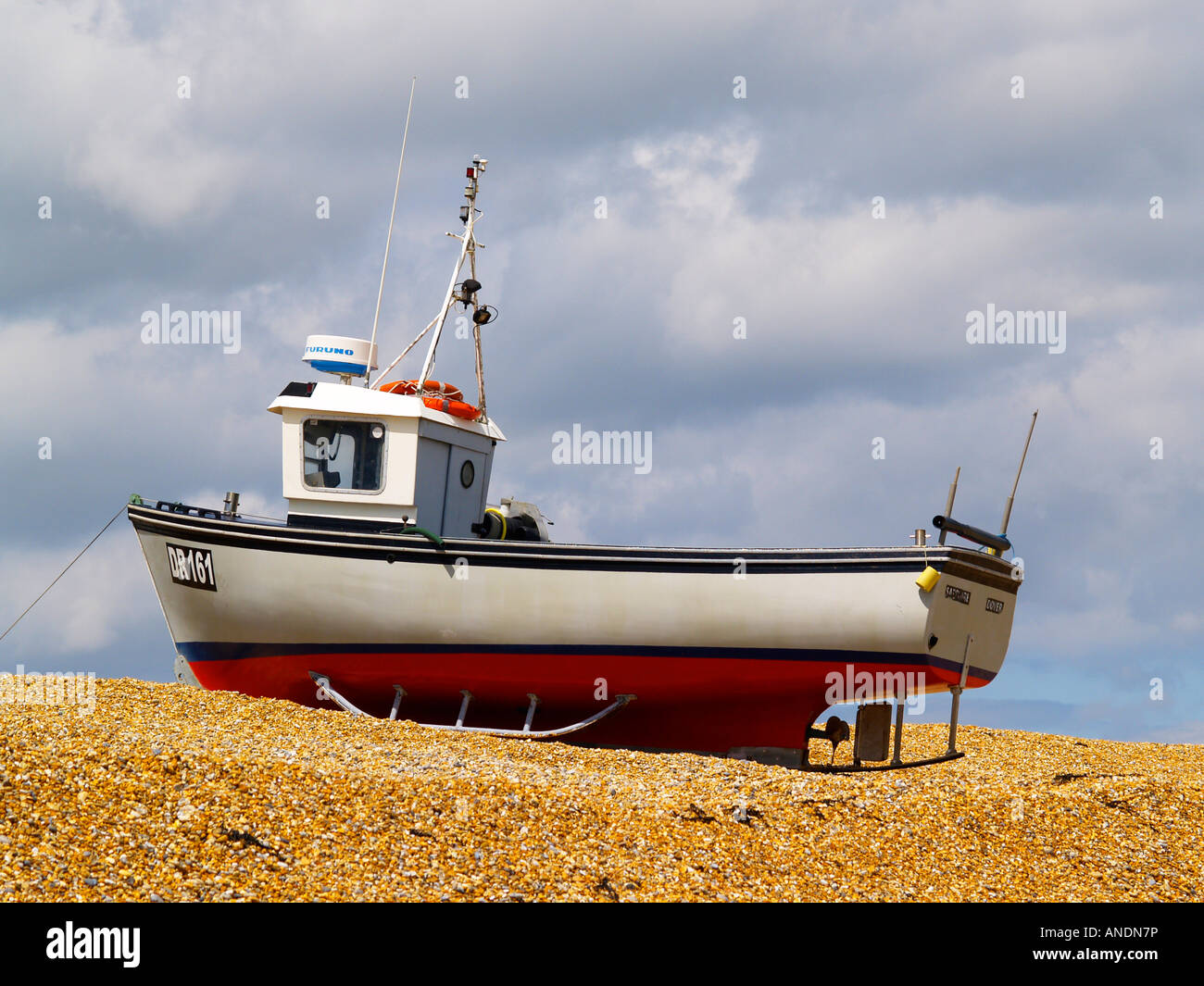 Fishing boat beached on the shingle Deal Kent Stock Photo - Alamy