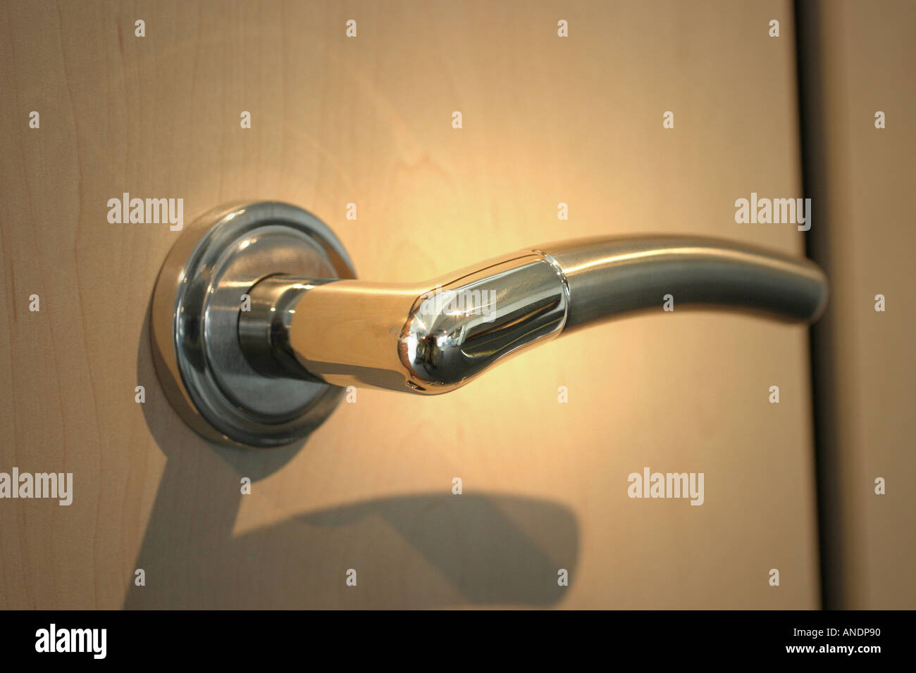 Metal door handle Stock Photo Alamy