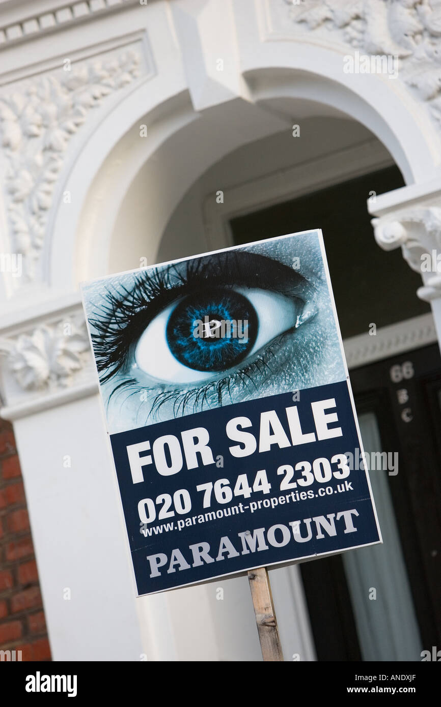 For Sale sign West Hampstead London UK Stock Photo