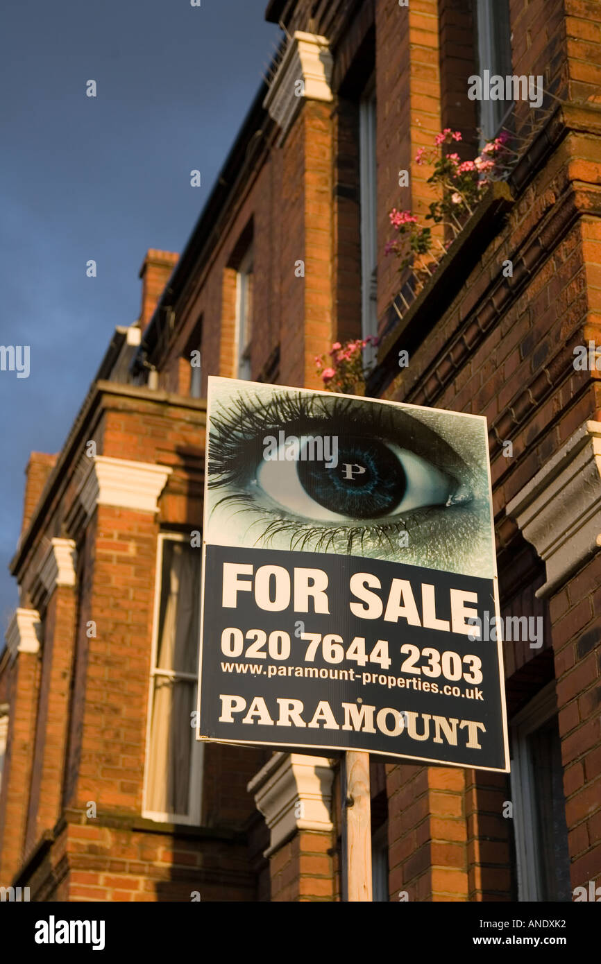 For Sale sign West Hampstead London Stock Photo