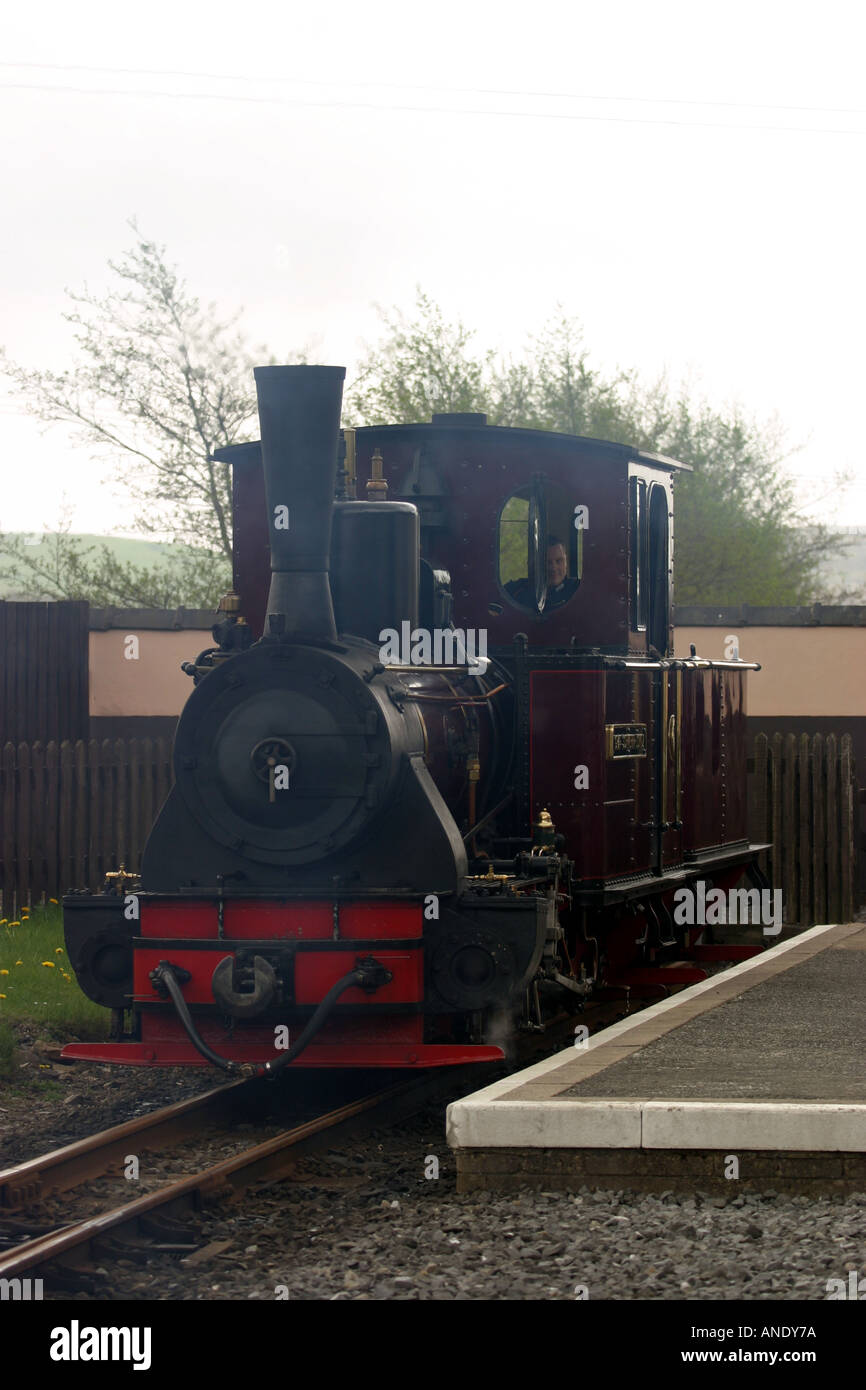 The Graf Schwerin Lowitz locomotive at Pant Station Brecon Mountain Railway Based on Brecon and Merthyr Railway open 1859 1963 Stock Photo
