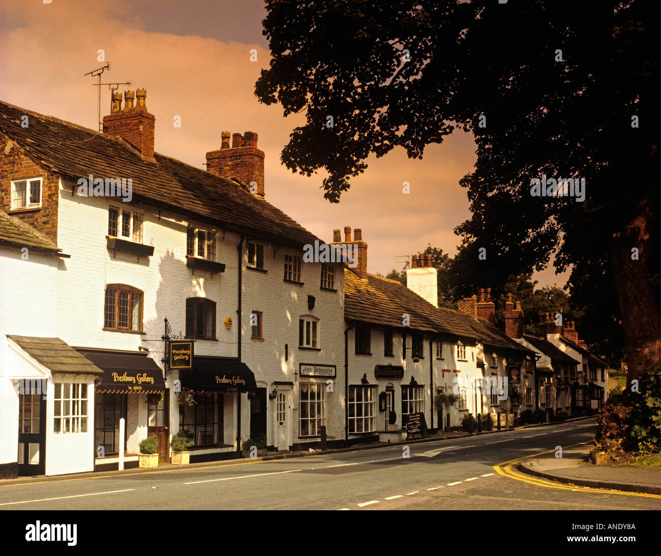 Cheshire Prestbury village street Stock Photo - Alamy