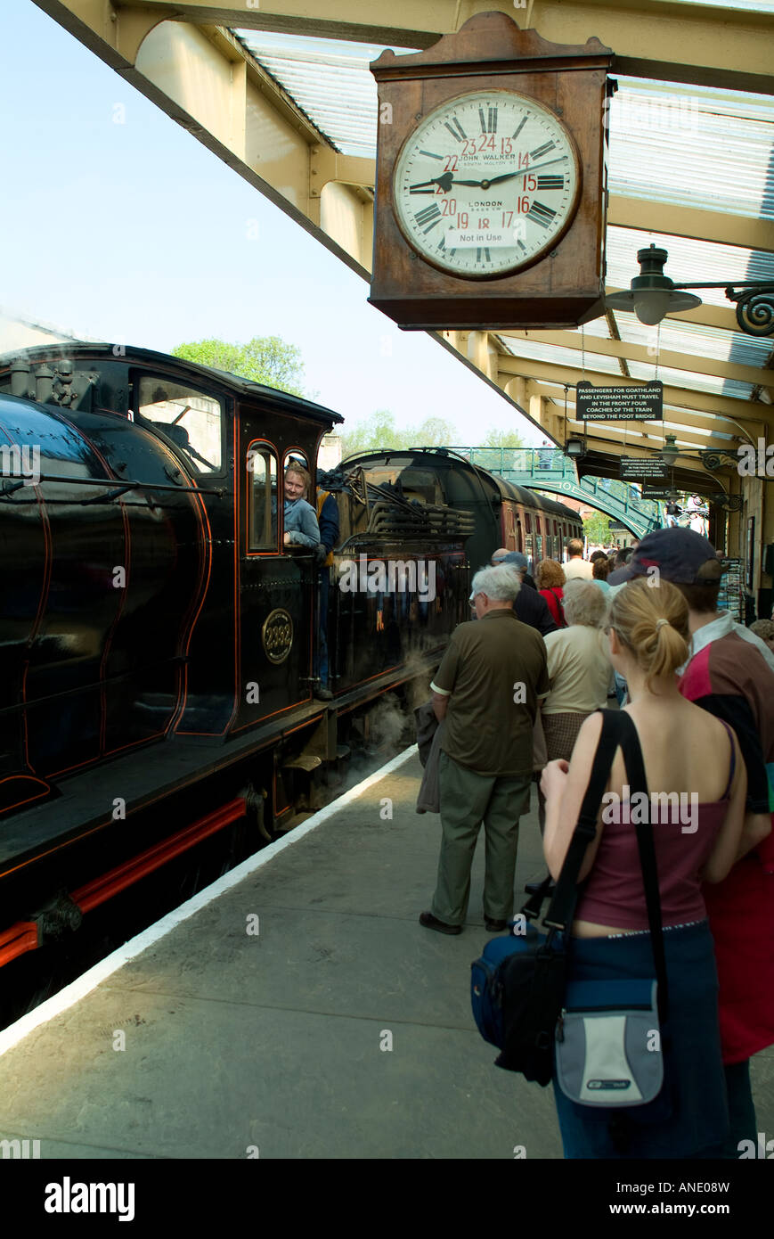 passengers waiting for Steam Train at Pickering station North Yorkshire ...